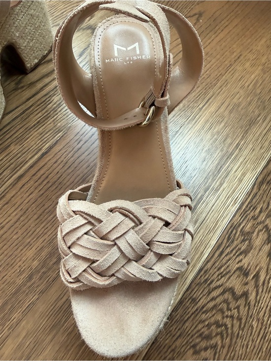 Marc Fisher Braided Platform Espadrille Sandal - Nude Blush